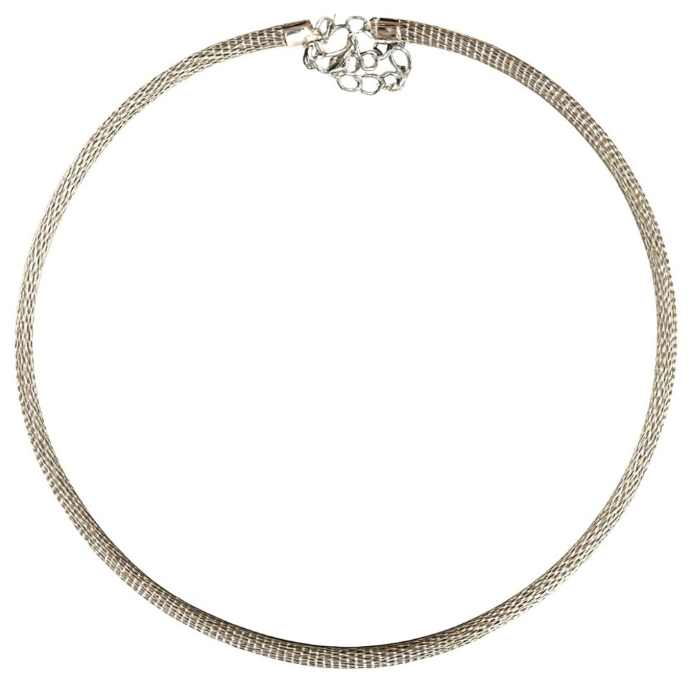 Silver Mesh Choker Necklace